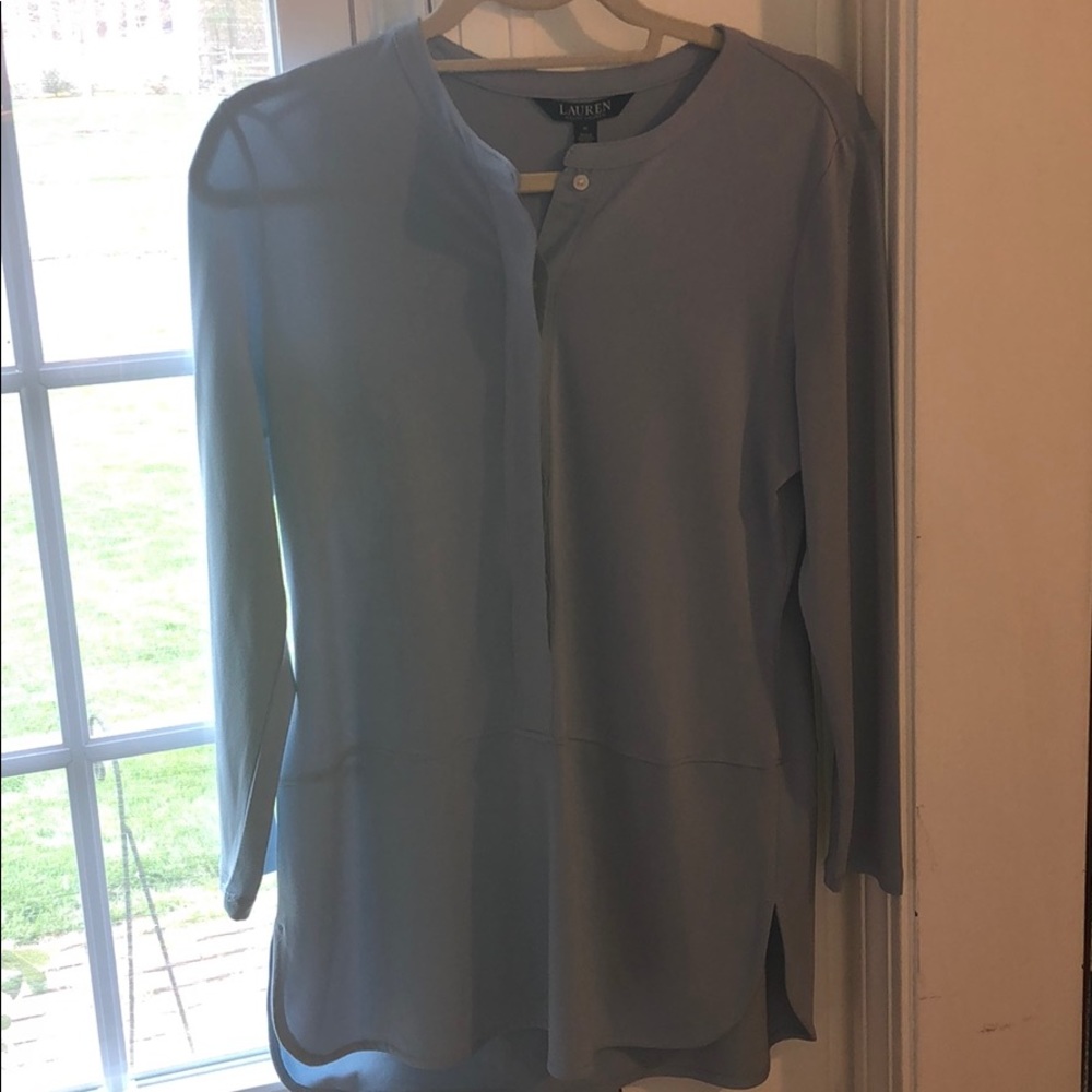 NWT Ralph Lauren Light Blue High Low Top, Size M